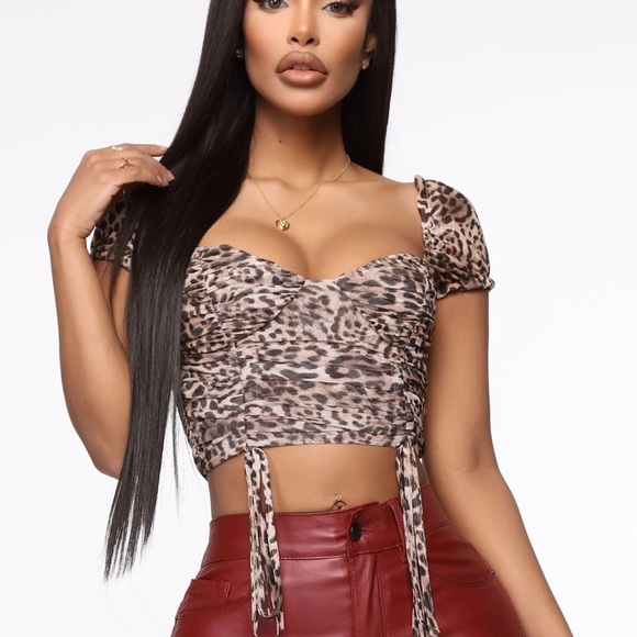 12th tribe leopard crop top - Picture 1 of 5